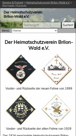 Vorschau der mobilen Webseite hsv.brilon-wald.de, Heimatschutzverein Brilon-Wald e.V.
