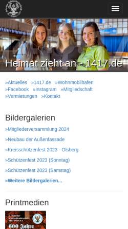 Vorschau der mobilen Webseite www.schuetzen-brilon.de, Sankt Hubertus-Schützenbruderschaft 1417 Brilon e.V.