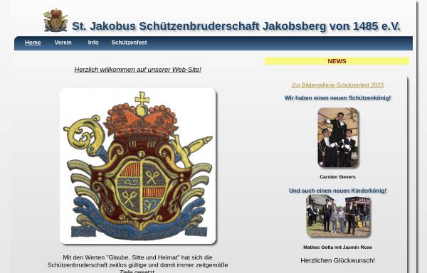 Vorschau von www.schuetzenbruderschaft-jakobsberg.de, St. Jakobus-Schützenbruderschaft Jakobsberg von 1485 e.V.
