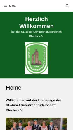 Vorschau der mobilen Webseite www.schuetzenbruderschaft-bleche.de, Schützenbruderschaft Sankt Josef Bleche e.V.