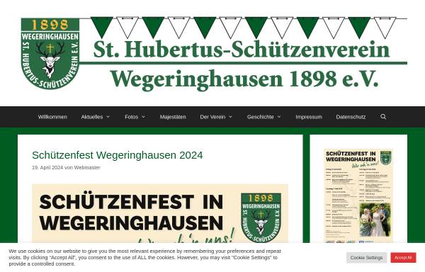 Vorschau von www.schuetzenverein-wegeringhausen.de, Schützenverein St. Hubertus Wegeringhausen