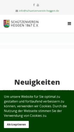Vorschau der mobilen Webseite www.schuetzenverein-heggen.de, Schützenverein Heggen 1867 e.V.