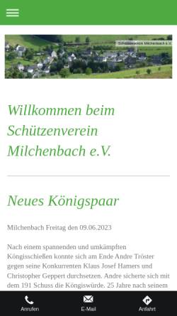 Vorschau der mobilen Webseite schuetzenverein-milchenbach.de, Schützenverein Milchenbach e.V.
