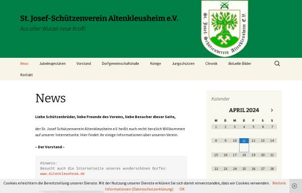 Vorschau von www.schuetzenverein-altenkleusheim.de, Sankt Josef Schützenverein Altenkleusheim