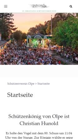 Vorschau der mobilen Webseite www.schuetzenverein-olpe.de, St. Sebastianus Schützenverein Olpe