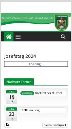 Vorschau der mobilen Webseite www.schuetzenverein-dahl.de, St.-Josef-Schützenverein Dahl-Friedrichsthal