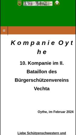 Vorschau der mobilen Webseite www.kompanie-oythe.de, Schützenkompanie Oythe