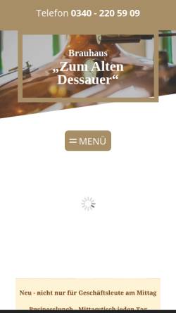 Vorschau der mobilen Webseite www.alter-dessauer.de, Brauhaus zum Alten Dessauer