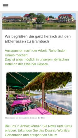 Vorschau der mobilen Webseite www.elbterrassen.de, Elbterrassen zum Brambach