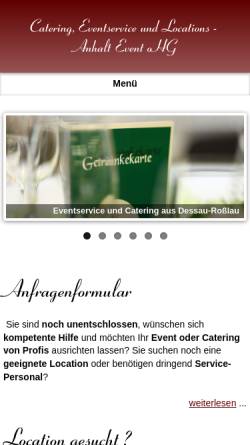 Vorschau der mobilen Webseite www.anhalt-event.de, Party Service Stüber