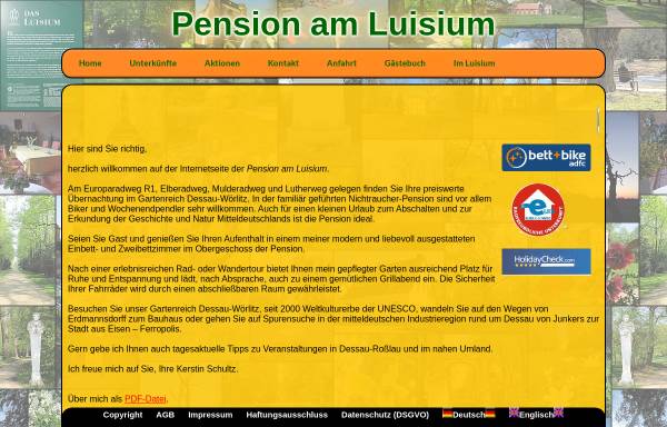 Vorschau von www.pension-am-luisium.de, Pension Am Luisium