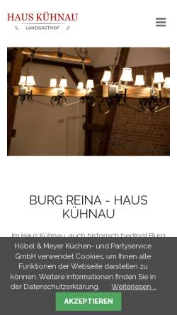 Vorschau der mobilen Webseite www.haus-kuehnau.de, Zur Burg Reina