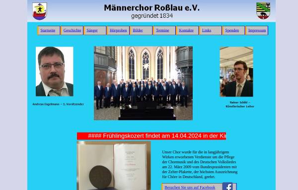 Vorschau von www.maennerchor-rosslau.de, Männerchor Roßlau e.V.
