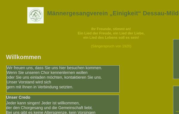 Vorschau von www.maennerchor-mildensee.de, Männergesangverein „Einigkeit“ Mildensee