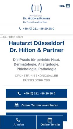 Vorschau der mobilen Webseite www.dr-hilton.de, Hilton, Dr. med. Said - Medical Skin Center