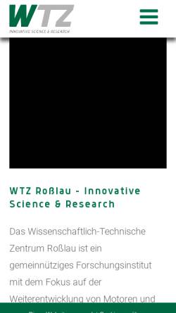 Vorschau der mobilen Webseite www.wtz.de, WTZ Rosslau