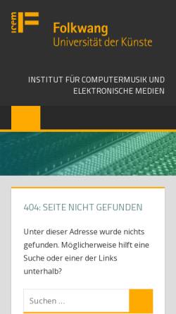 Vorschau der mobilen Webseite icem-www.folkwang-uni.de, ICEM