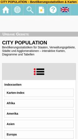 Vorschau der mobilen Webseite www.citypopulation.de, City Population
