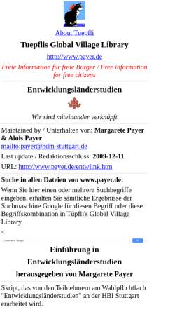 Vorschau der mobilen Webseite www.payer.de, Entwicklungsländerstudien