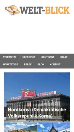 Vorschau der mobilen Webseite www.welt-blick.de, Länder der Erde