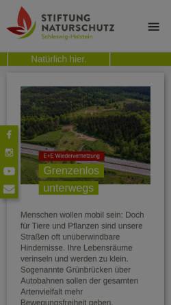 Vorschau der mobilen Webseite www.lebensraumkorridore.de, Holsteiner Lebensraumkorridore