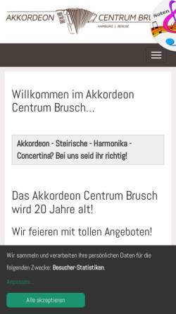 Vorschau der mobilen Webseite www.akkordeoncentrum.de, Akkordeon Centrum Brusch