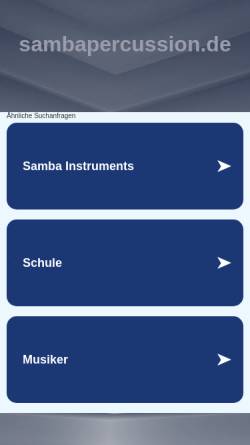 Vorschau der mobilen Webseite www.sambapercussion.de, Altmann Musikinstrumente, Inh. Hans-Joachim Altmann