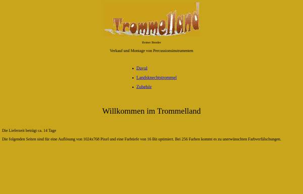 Vorschau von www.trommelland.de, Trommelland Reiner Bender