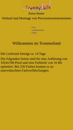 Vorschau der mobilen Webseite www.trommelland.de, Trommelland Reiner Bender