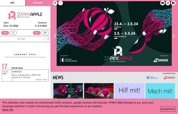 Vorschau von www.pinkapple.ch, Pink Apple