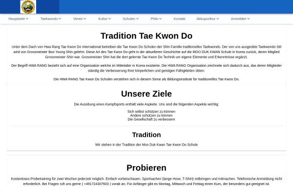 Vorschau von hwarang.de, Hwarang Tae Kwon Do International, Tae Kwon Do, Zen