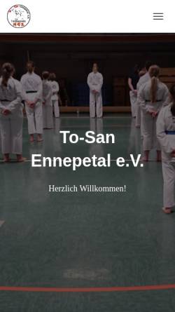 Vorschau der mobilen Webseite www.taekwondo-ennepetal.de, Taekwondo beim To-San Ennepetal e. V.