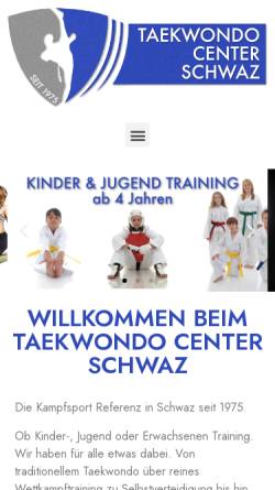 Vorschau der mobilen Webseite www.taekwondo-schwaz.at, Taekwondo Center Schwaz