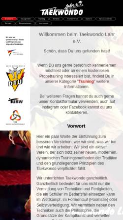 Vorschau der mobilen Webseite www.tkd-lahr.de, Taekwondo Lahr e.V.
