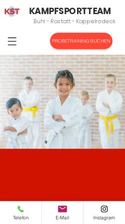 Vorschau der mobilen Webseite www.kickboxweb.de, Taekwondo Schule Olymp e.V. Bühl