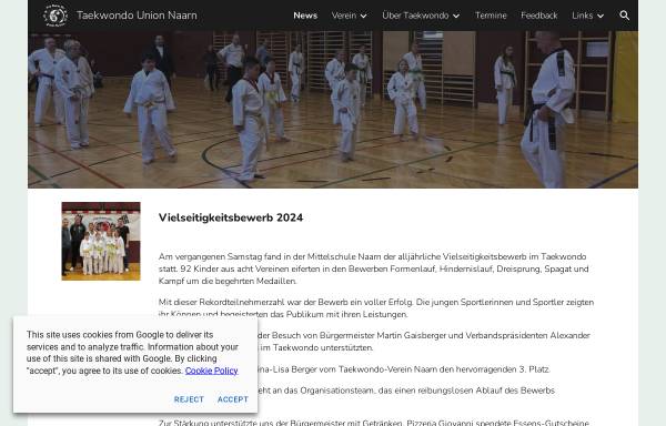 Vorschau von www.taekwondo-naarn.at, Taekwondo Union Naarn