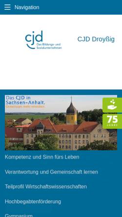 Vorschau der mobilen Webseite www.cjd-droyssig.de, Christophorusschule Droyßig