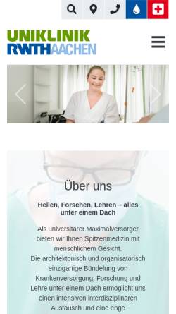 Vorschau der mobilen Webseite www.ukaachen.de, Universitätsklinikum Aachen