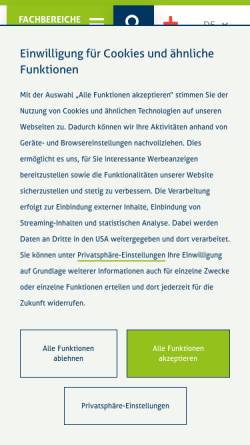 Vorschau der mobilen Webseite www.kinderklinik-bochum.de, Klinik für Kinder- und Jugendmedizin