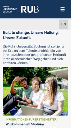 Vorschau der mobilen Webseite www.rub.de, Ruhr-Universität Bochum, Medizinische Fakultät