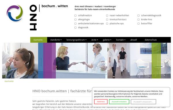 Vorschau von hno-bochum-witten.de, Universitätsklinik für Hals-, Nasen- und Ohrenheilkunde