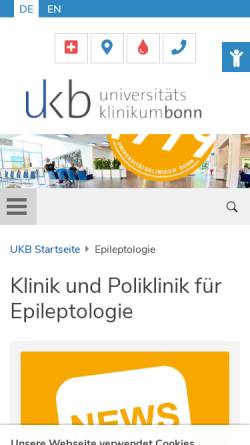 Vorschau der mobilen Webseite www.epileptologie-bonn.de, Klinik für Epileptologie