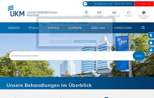 Vorschau von www.ukm.de, Klinik und Poliklinik für Hautkrankheiten