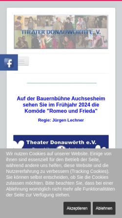 Vorschau der mobilen Webseite www.theater-donauwoerth.de, Donauwörth, Theater Donauwörth e.V.