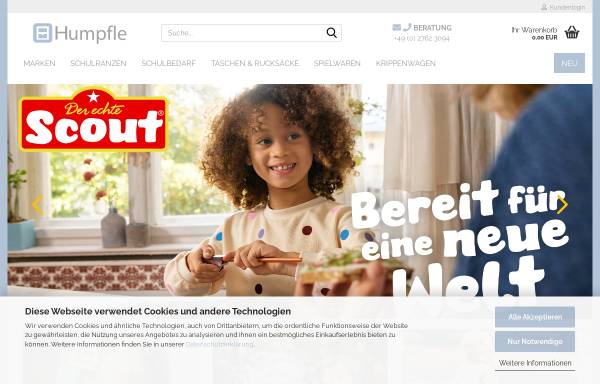 Vorschau von www.humpfle.de, Schulranzen Fachhandel Humpfle