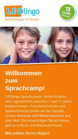 Vorschau der mobilen Webseite www.leo-lingo.de, LEOlingo Sprachcamps für Kinder