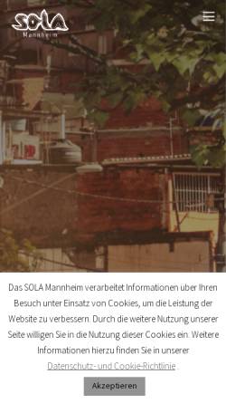 Vorschau der mobilen Webseite www.sola-mannheim.de, SOLA Mannheim - Das Sommerlager im Rhein-Neckar-Kreis