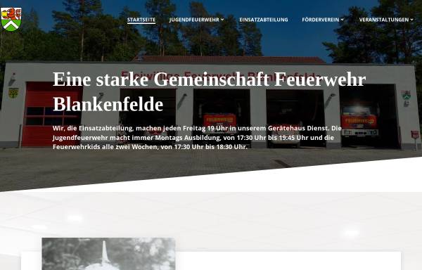 Vorschau von www.feuerwehr-blankenfelde.de, Freiwillige Feuerwehr Blankenfelde
