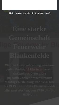 Vorschau der mobilen Webseite www.feuerwehr-blankenfelde.de, Freiwillige Feuerwehr Blankenfelde