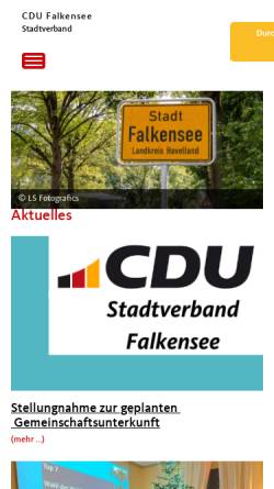 Vorschau der mobilen Webseite www.cdu-falkensee.de, CDU Falkensee